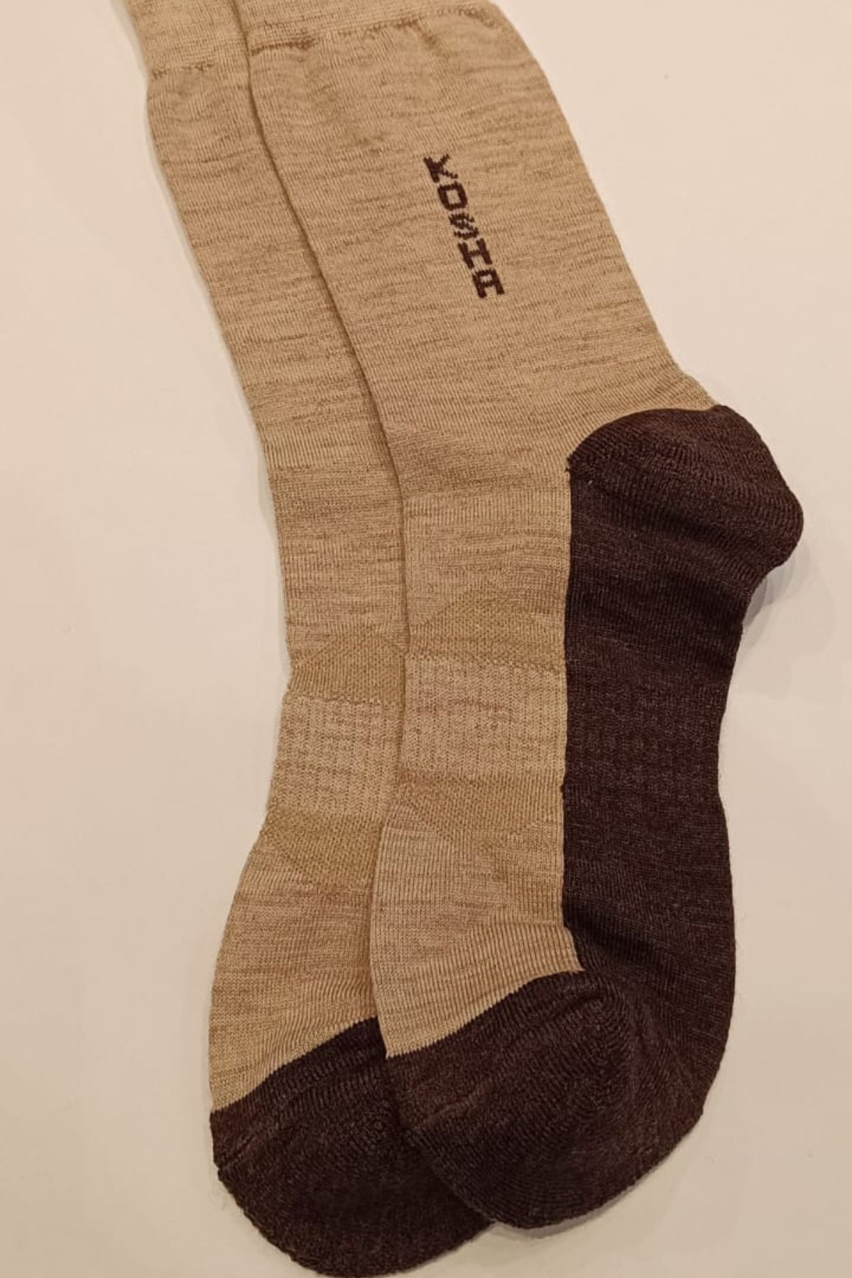 Cushioned Merino Wool Cream-Brown Regular Socks | Men